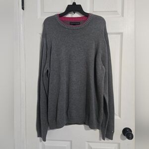 Tommy Hilfiger Vintage Knitted Sweater Unisex L/XL Retro 90s Y2K Gray Cotton